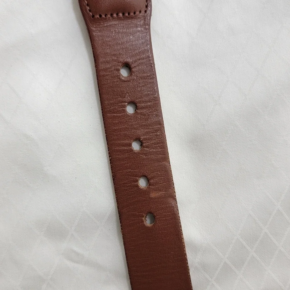 Leather Man Ltd Mens Navy Blue Canvas Leather Web Belt Fish Tuna Marlin Size 28